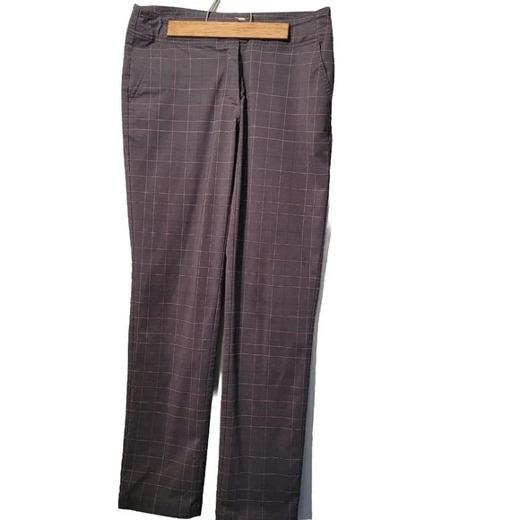 Slazenger Women's Golf Pants Sz 4 Polyester Spandex Stretch Check Gray - Picture 1 of 11
